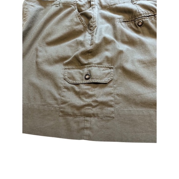 Denver Hayes Khaki Green Linen Blend Cargo Skirt With Pockets - Size 18 - Picture 3 of 9